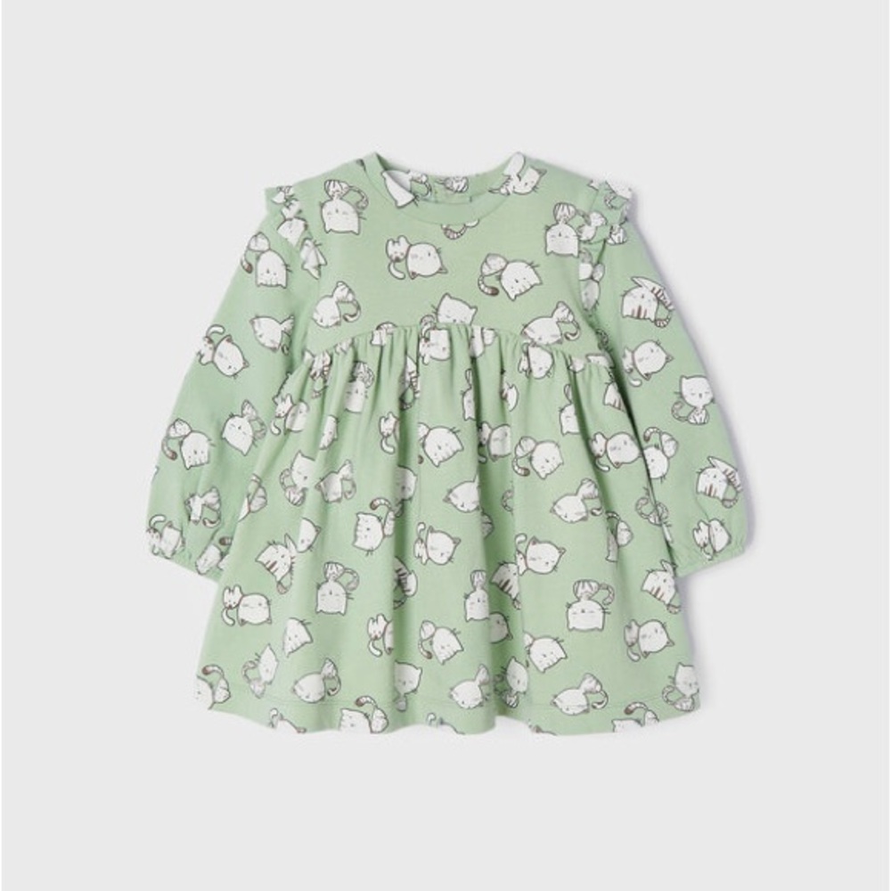Size 18 months Mayoral Mint Green Kids Dress with Animal Print